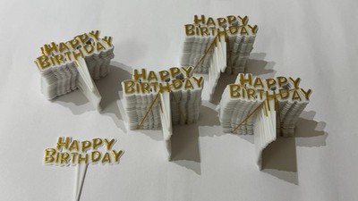 Mini Cake Toppers Gold Wording Set of 1000pcs for Cupcakes Cakes.Catering pack.