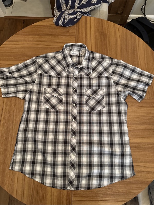 Wrangler Pearl Snap XL Black And Gray SS
