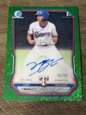 2026 Bowman Chrome Green Shimmer 1st Bowman AUTO Seong-Jun Kim 40/99 Rangers