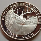 1oz Fine .999 Silver Round NORTH AMERICAN BIG GAME Super Slam SILVER! Whitetail