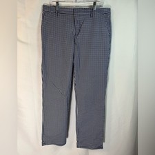 Tommy Hilfiger Women's Blue White Checkered Pants 12