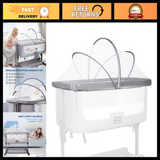 Breathable Mesh Mosquito Net Cover for Baby Bassinet  Cribs - 2-Way Zipper, Whi