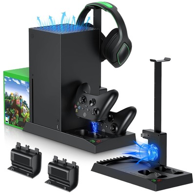 MENEEA Cooling Fan & Charging Stand for Xbox Series X Console & Black 