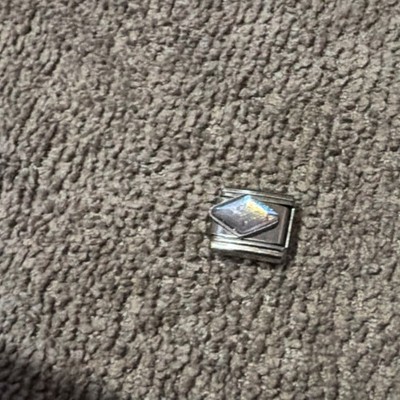Neu Glitzer Diamant Form Silber Charm passt allen 9mm klassisch italienisch Armband