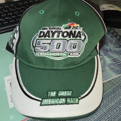 2006 Daytona 500 NASCAR adjustable cap in white and green, by Twins Enterprise