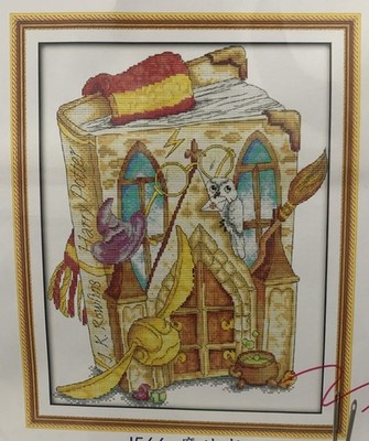 Harry Potter, Zauberbuch, Stab, Schal, Mütze gezählt Kreuzstich Set Joy Sunday