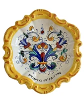Deruta Italy Dish Porto di Ischia Vtg Majolica Pottery 5” Florentine Style