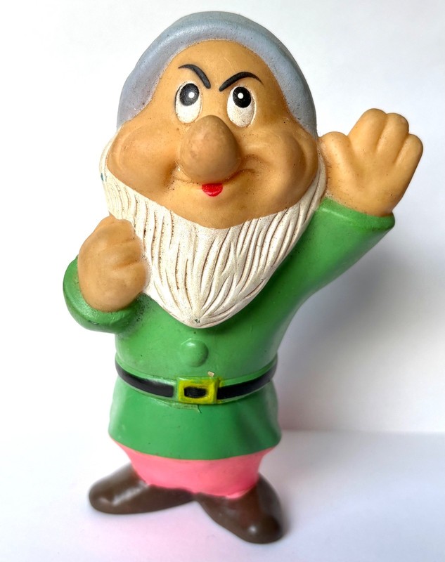 VINTAGE Walt Disney Productions GRUMPY 5" SQUEAKER TOY (Hong Kong)