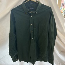 CHAPS CLASSIC Dark Green   16-16 1/2 34/35) WRINKLE FREE Dress  SHIRT!