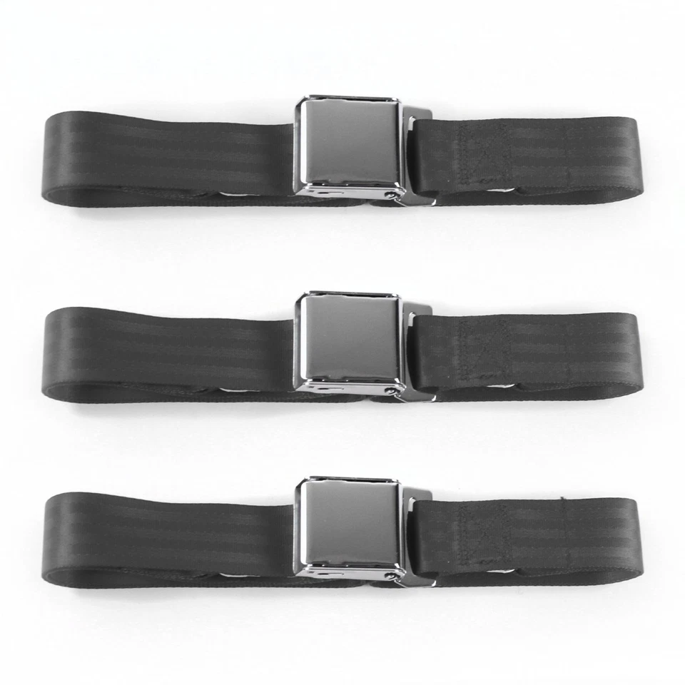 Ford Fairlane 1960 - 1961 Airplane 2pt Charcoal Lap Bucket Seat Belt Kit - Pair  - Image 2 of 4