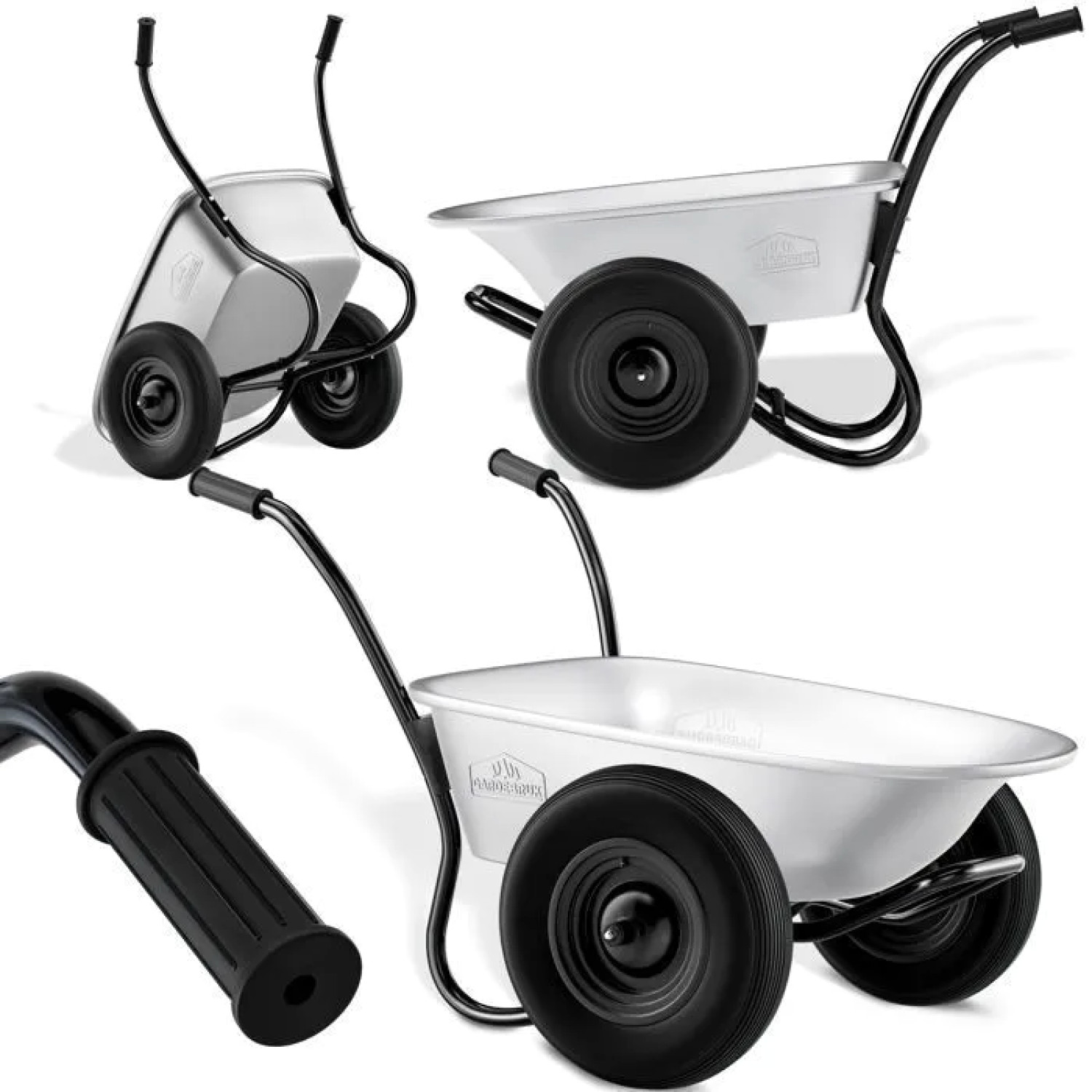 Brouette deux roues anti basculement 150kg pour déplacer la terre du jardin