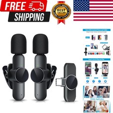 2 Pack Mini Wireless Microphone Type C for Android Phone, USB C for Android