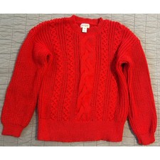 Cat  Jack Girls' Cable Knit Pullover Sweater Red Size Medium Excellent Cond
