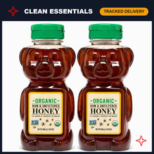 Organic Raw Unfiltered Honey 2 Pack - 1 lb 8 oz Bottles, Total 3 lbs, Pure  Nat