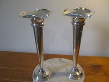 Pair Vintage Art Deco Silver Plated Trumpet/Bud Vases EPNS A1 - Australia(Large)