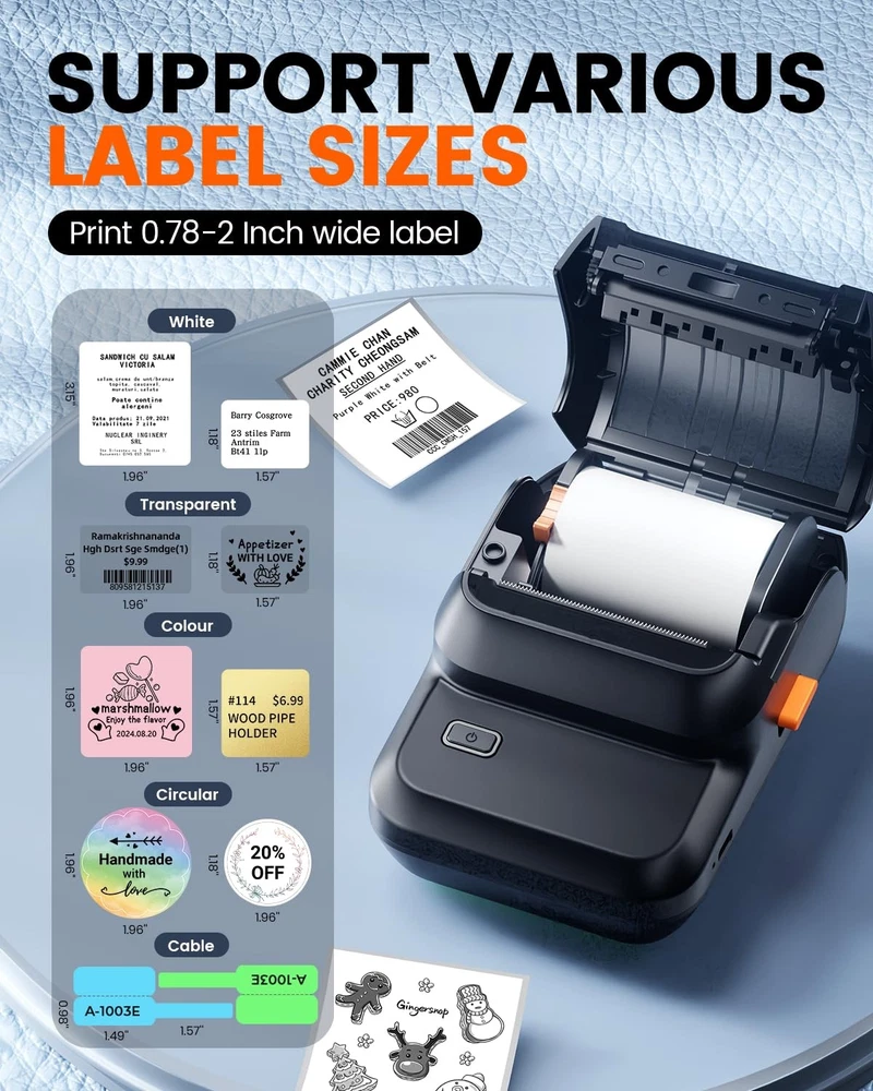 M100 Bluetooth Label Maker with Tape and Versatile App for Easy Printing