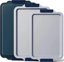 BRONYPRO Non Stick Ceramic Baking Sheet Pan Set of 3, Natural Non Toxic Cookie S