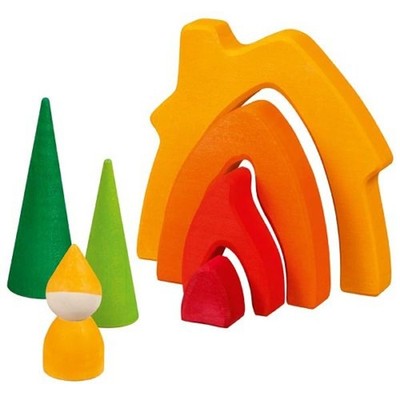 goki 58427 - Zwergenhaus - goki Evolution - aus hochwertigem Ahornholz - 7 Teile