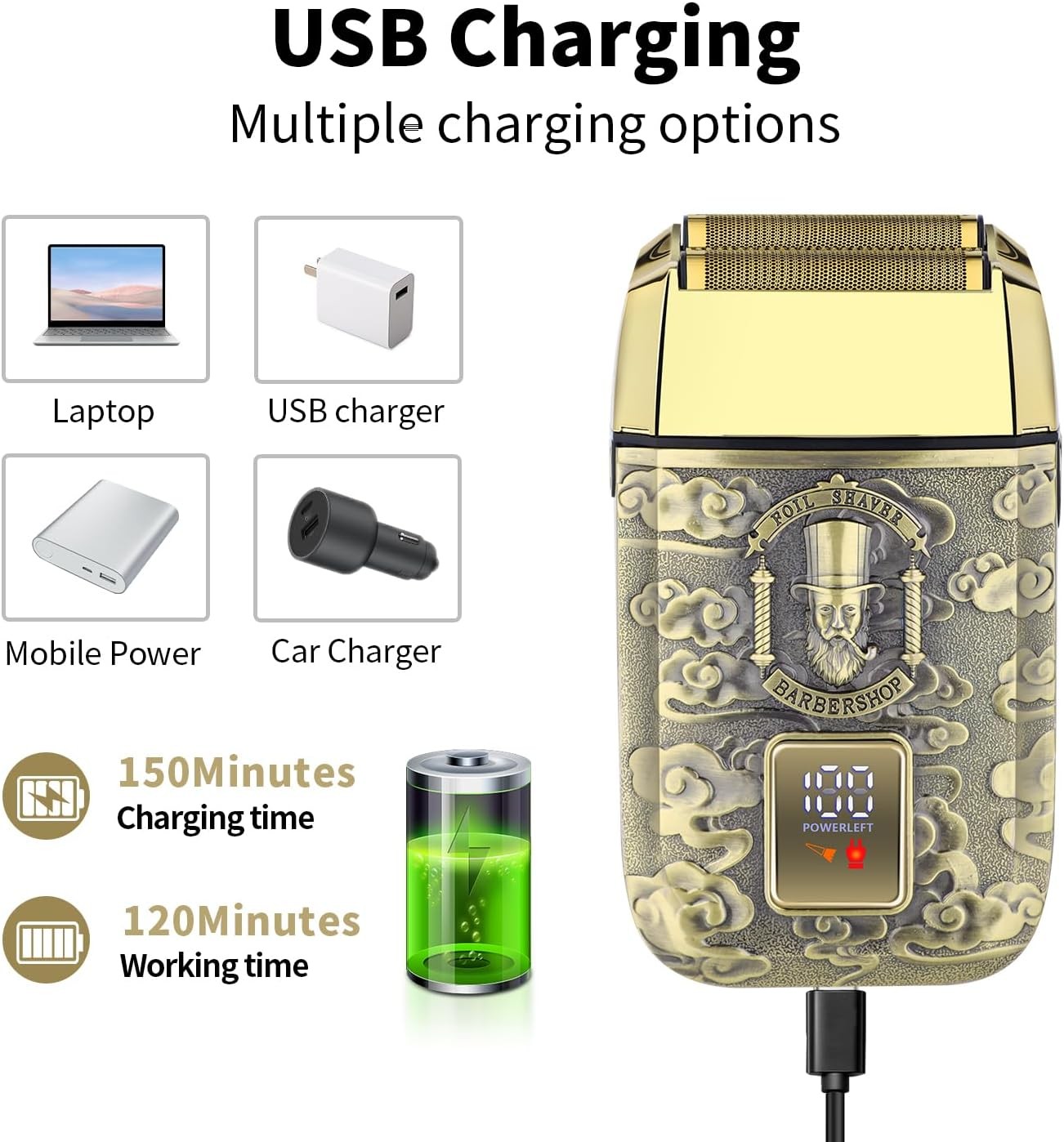 HIENA PRO Professional Foil Shaver for Men, Reciprocating Electric Beard Gm 