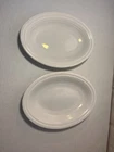 White Small Oval Shaped Platter 9 1/2 Fiestaware Homer Laughlin Lot of 2 Vintage