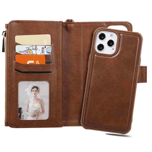 For iPhone 12 11 Pro Max SE 8 7 6s Magnetic Detachable Wallet Leather Case Cover - Picture 35 of 55