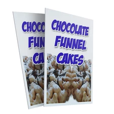 Chocolate Funnel Cakes 24" x 36" 2 Pack Of Store Sign Plastic Or Decal
