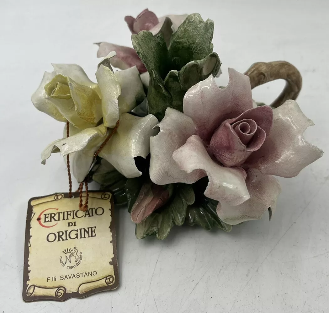 美品 】イタリア製 陶花 NUOVA CAPODIMONTE FLOWERS-