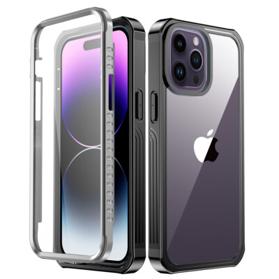 Built-in Screen Case For Apple iPhone 14 13 11 Pro Max 12 Pro Shockproof Cover