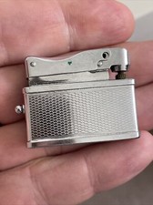 Vintage White Metal Kingsway Pocket Cigarette Lighter Requiring Full Service