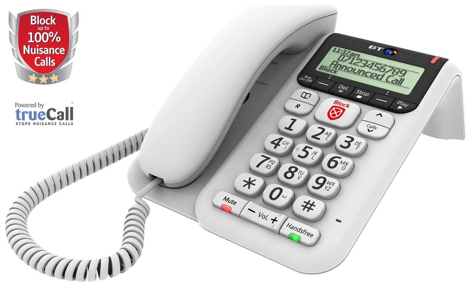 BT Corded Landline Phone Decor 2600 Advanced Call Blocker White 1 Year Warranty - Image 2 of 4