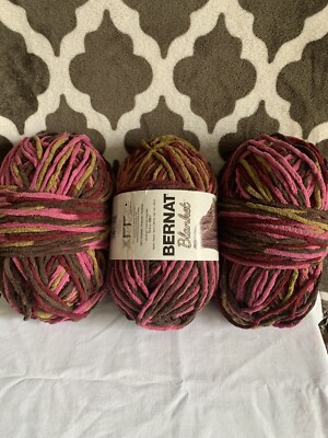 Bernat Blanket Yarn #10302 Plum Chutney Lot Of Skeins