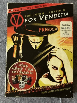V for Vendetta: 2-Disc Collector's Edition w/ Mask Art Cards DVDs Slipcover rare