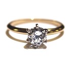 GIA 14k Yellow gold .95ct SI1 E round diamond solitaire engagement ring 2.1g — photo 2