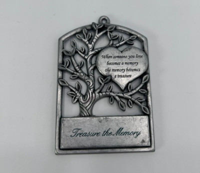 Gloria Duchin Ornament Pewter Treasure the Memory Tree of Life 3D 3x2.25'' USA