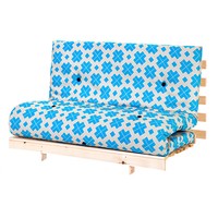 Block Cross Turquoise Double 4ft6 (140cm) Futon 2/3 Seater Frame & Mattress Block Cross Turquoise Double 4ft6 (140cm) Futon 2/3 Seater Frame & Mattress