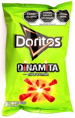 5X DORITOS DINAMITA LIMON Y CHILE - SABRITAS MEXICANAS (5 Paquetes de 50g c/u)