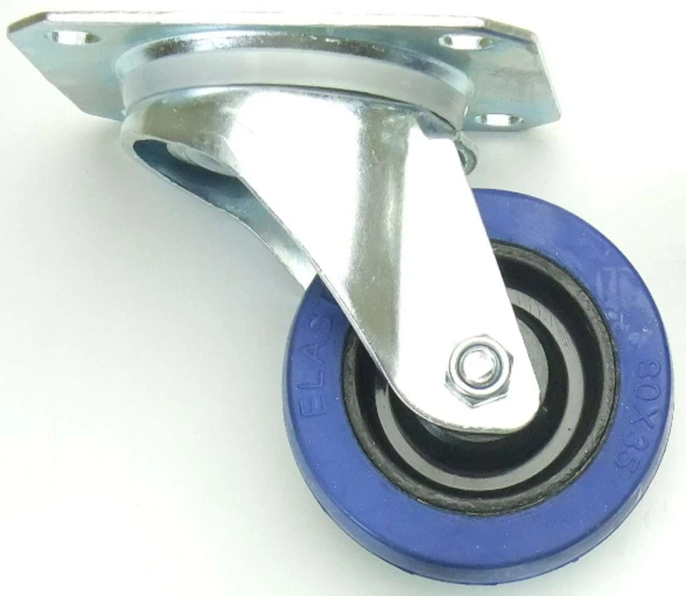 3 Sets 80 mm SL 140 kg / Rad Lenkrollen & Bockrollen Blue Wheels Transportrollen - Bild 2 von 4