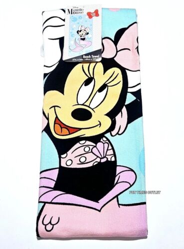 Disney Mermaid Minnie Mouse Large 28"X58" Beach Towel Collectible Licensed Gift  - Afbeelding 1 van 5