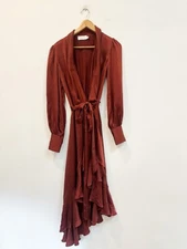 Designer Zimmermann Size 6 38 IT Rust Brown Women's Dress