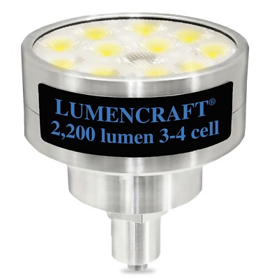 LED Conversion for Maglite Flashlight 2,200 Fits 3-4 D cell, 12 LED