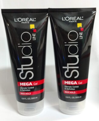 2 Pack- L'Oreal Paris Studio Line Mega Gel for Max Hold, 6.8 fl oz