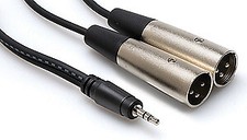 Hosa CYX-402M 2 Meter 3.5 mm TRS to Dual XLR3M Stereo Breakout Cable, New 