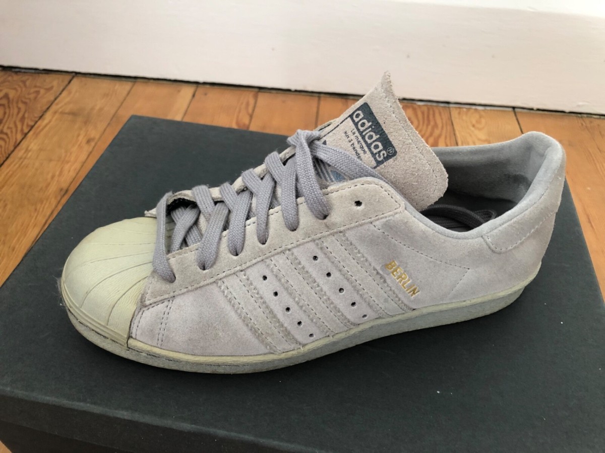 Adidas Originals Superstar Grey Suede Trainers UK 5 Retro | eBay