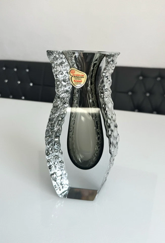 JOSKA Glas Vase Kristall Vintage Blockvase Bodenmais 21cm hoch Mundgeblasen ! - Bild 2 von 4