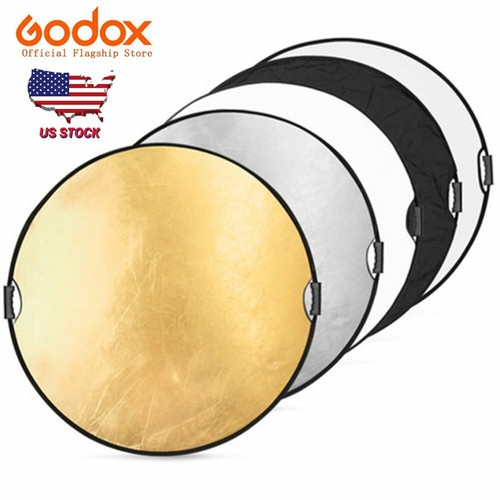 43" 5in1 Handheld Light Mulit Collapsible Disc Photograph Studio Reflector 110cm - Picture 2 of 11