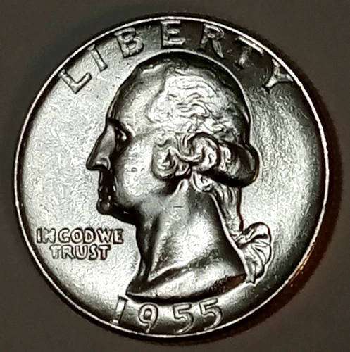 🟅 UNC 1955 90% Silver Wash. Quarter 25¢ - 71-Year-Old Coin