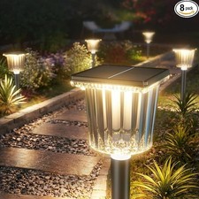 8 Pack Solar Pathway Lights Outdoor Ip65 Waterproof Super Bright 3.7v Led