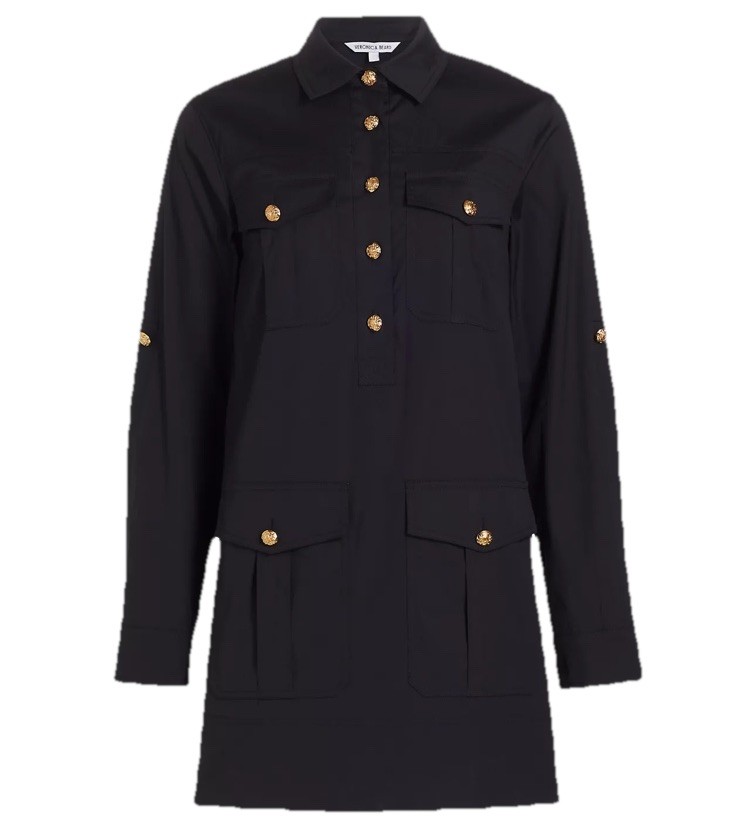 VERONICA BEARD Black Saude Cargo Relaxed Fit Mini Dress Sz 4 NWOT