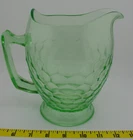 Large Vintage Jeanette Uranium Glow Glass Depression Water Juice Pitcher Jug