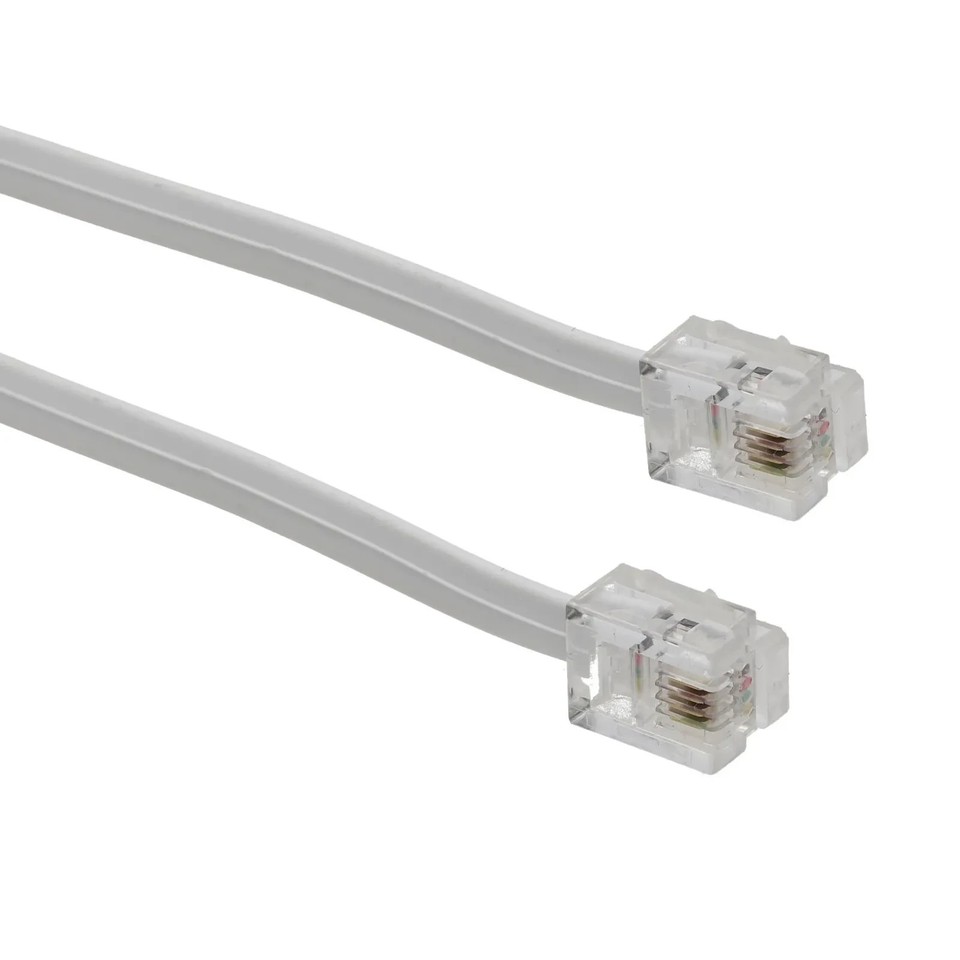 0.5M - 30M RJ11 ADSL Router Cable Telephone Lead BT/SKY Broadband Phone ...